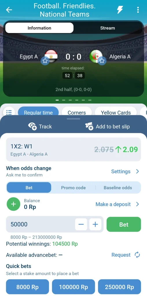 Langkah memasang taruhan olahraga dari app 1xbet